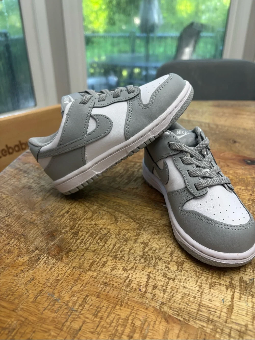 Nike Kids Nike Dunk Low in Gray and White